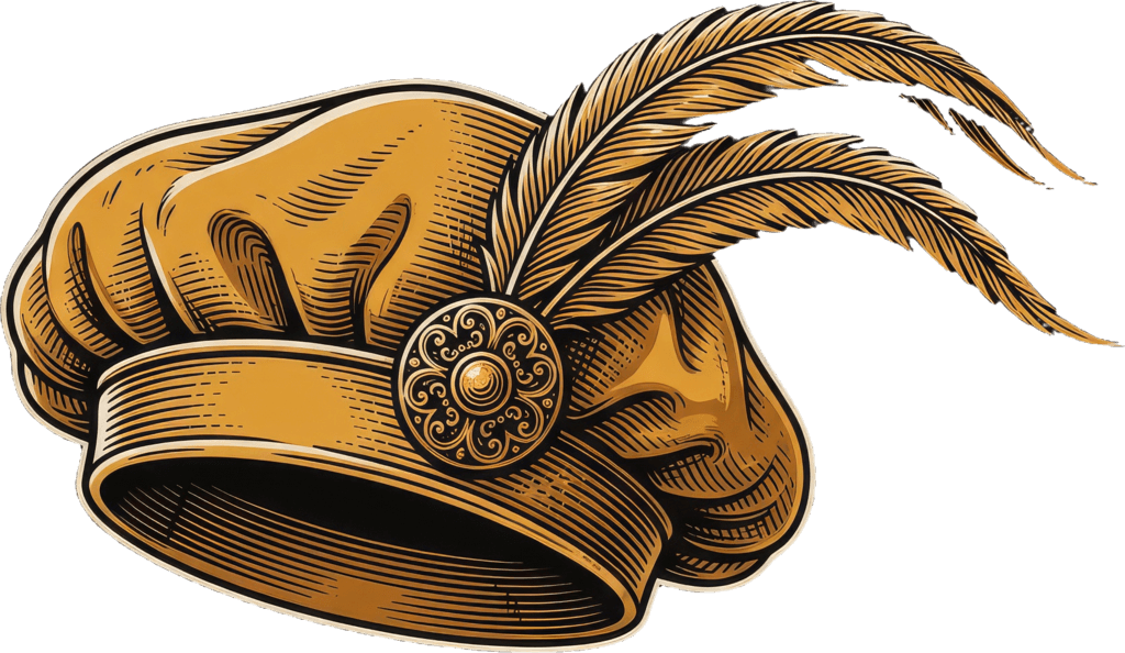chainbard — the plumed bard's cap, the maker's mark